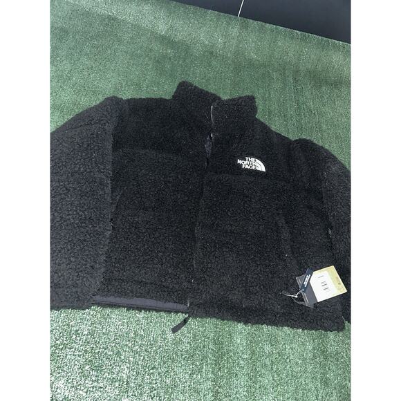 NWT North Face Women’s High Pile Sherpa Nuptse Short Crop 3XL Jacket Black J11 - Picture 11 of 16
